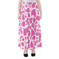 Pink And White Cow Print Chiffon Maxi Skirt