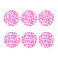Pink And White Cow Print Coaster Set