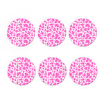 Pink And White Cow Print Coaster Set