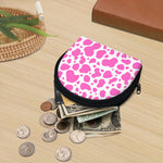 Pink And White Cow Print Coin Purse