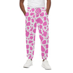 Pink And White Cow Print Cotton Pants