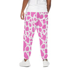 Pink And White Cow Print Cotton Pants