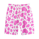 Pink And White Cow Print Cotton Shorts