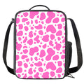 Pink And White Cow Print Crossbody Lunch Bag