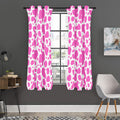Pink And White Cow Print Grommet Curtain Panels