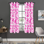Pink And White Cow Print Curtain