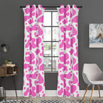 Pink And White Cow Print Curtain
