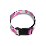 Pink And White Cow Print Dog Collar