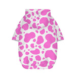 Pink And White Cow Print Dog Zip Up Hoodie