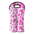 Pink And White Cow Print Double Neoprene Wine Tote
