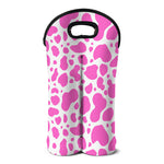 Pink And White Cow Print Double Neoprene Wine Tote