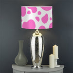 Pink And White Cow Print Drum Lamp Shade