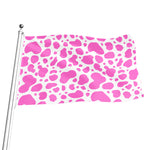Pink And White Cow Print Flag