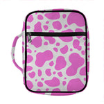 Pink And White Cow Print Front Pocket Bible Bag