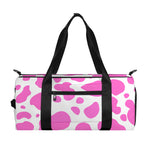 Pink And White Cow Print Gym Bag