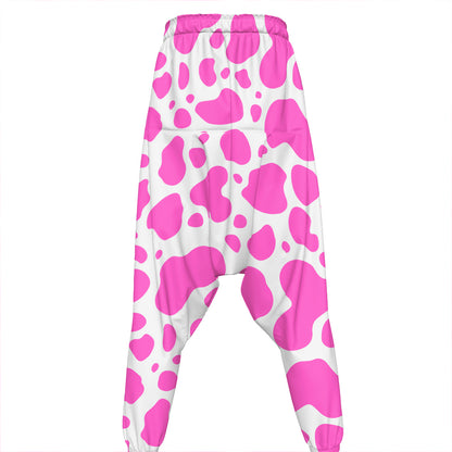Pink And White Cow Print Hammer Pants