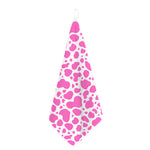 Pink And White Cow Print Hand Towel