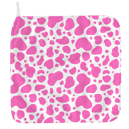 Pink And White Cow Print Hand Towel