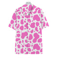 Pink And White Cow Print Hawaiian Shirt