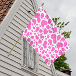 Pink And White Cow Print House Flag
