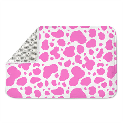 Pink And White Cow Print Indoor Door Mat
