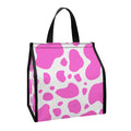 Pink And White Cow Print Insulated Lunch Tote