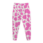 Pink And White Cow Print Jogger Pants