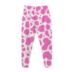 Pink And White Cow Print Jogger Pants