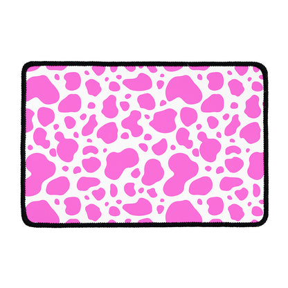 Pink And White Cow Print Kitchen Mat