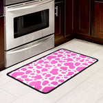 Pink And White Cow Print Kitchen Mat