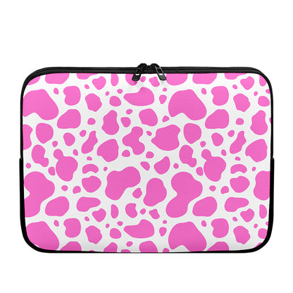 Pink And White Cow Print Laptop Sleeve