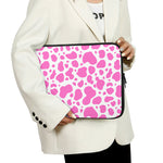 Pink And White Cow Print Laptop Sleeve