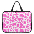 Pink And White Cow Print Laptop Sleeve With Handle