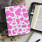 Pink And White Cow Print Leather Bible Cover