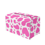 Pink And White Cow Print Leather Tissue Box Cover