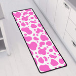 Pink And White Cow Print Long Kitchen Mat