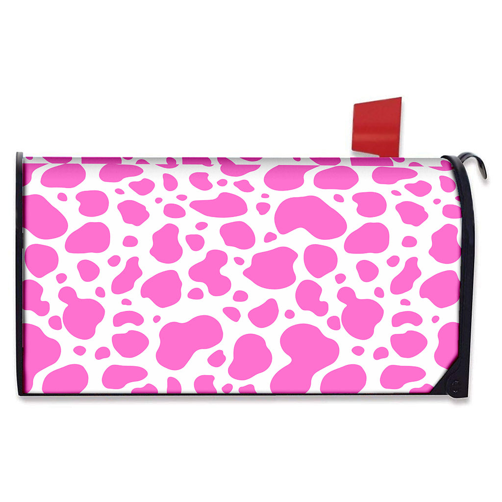 Pink And White Cow Print Mailbox Cover