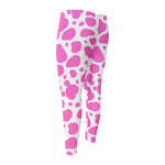 Pink And White Cow Print Men's Compression Pants