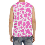 Pink And White Cow Print Men's Fitness Tank Top