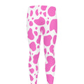 Pink And White Cow Print Men's Leggings