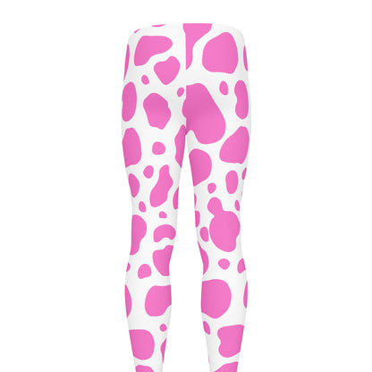 Pink And White Cow Print Men's leggings