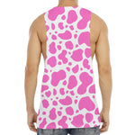 Pink And White Cow Print Men's Muscle Tank Top