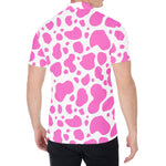 Pink And White Cow Print Men's Shirt