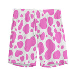 Pink And White Cow Print Men's Sports Shorts