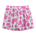 Pink And White Cow Print Mesh Shorts