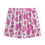 Pink And White Cow Print Mesh Shorts