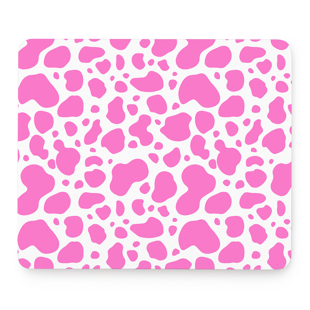 Pink And White Cow Print Mouse Pad