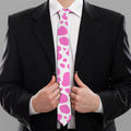 Pink And White Cow Print Necktie