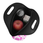 Pink And White Cow Print Neoprene Lunch Bag