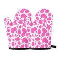 Pink And White Cow Print Oven Mitts